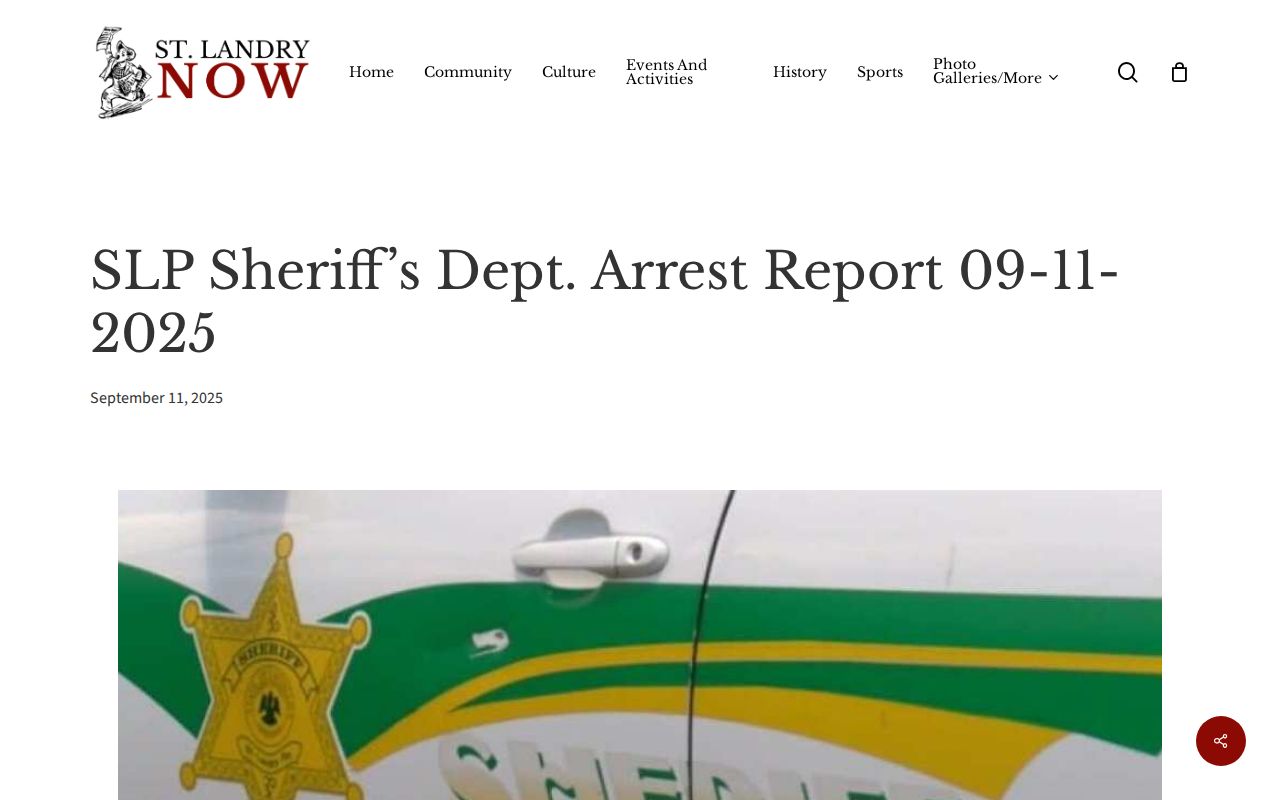 St. Landry Parish arrest log report showing agency date charges and innocence notice